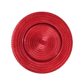 Plato de base en vidrio rojo